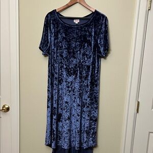 LuLaRoe Midnight Blue Velvet Midi Dress